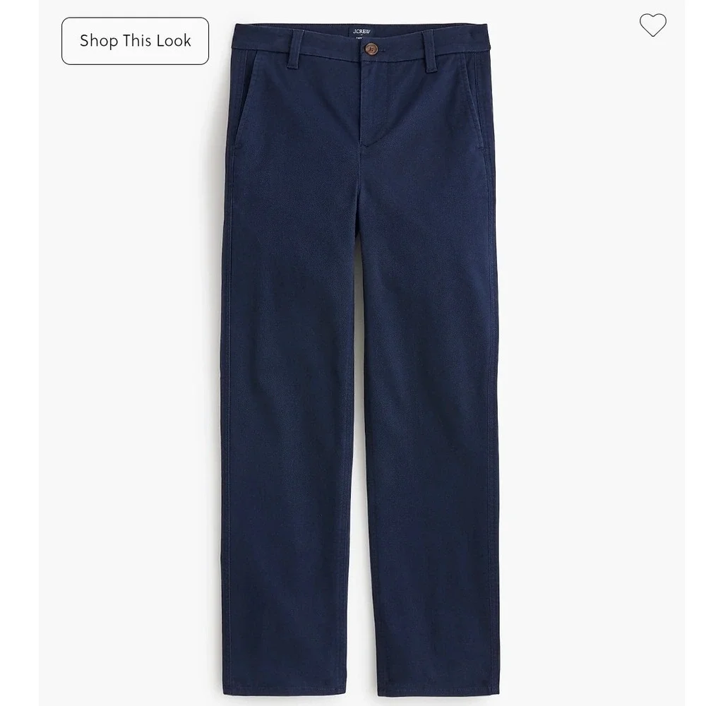J.Crew Everyday Chino Pant Navy Blue Straight Leg Trousers Womens 8 Petite